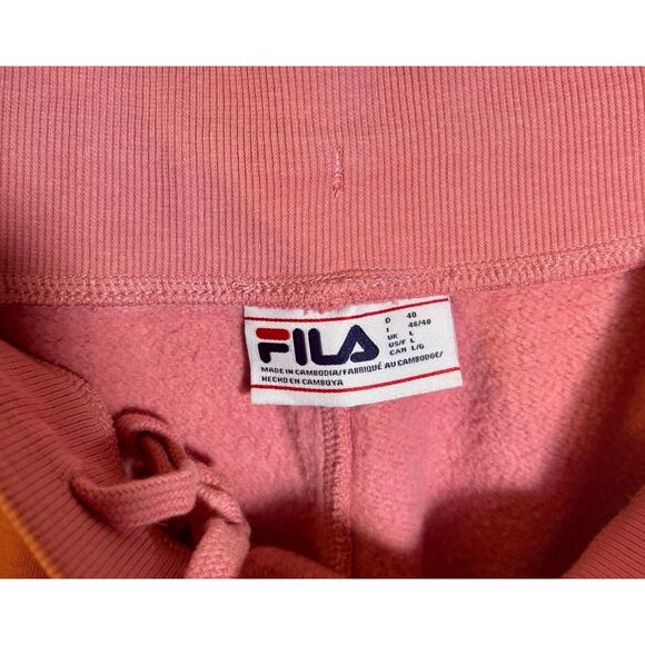 FILA Pink Dusty Rose Joggers Women’s Size L • Drawstring Sweatpants • Fleece - Picture 3 of 4